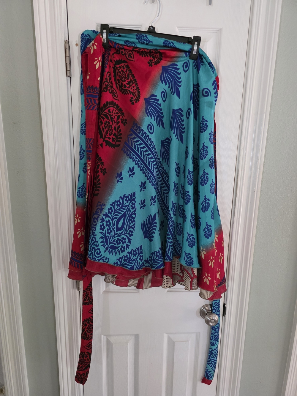Sari Wrap Skirt Size 10 To 20.  Two Differwnt Looks. From Good Darn Yarn.